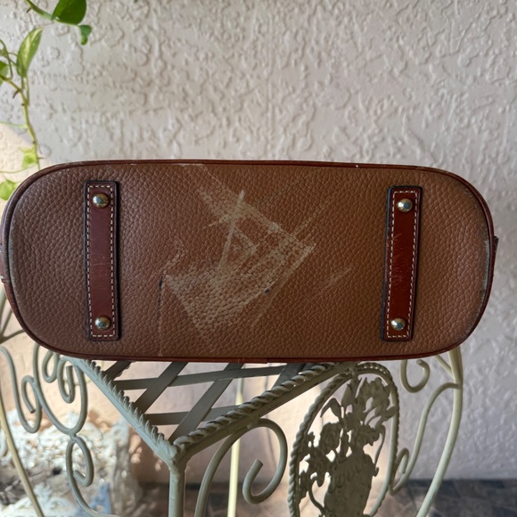 Dooney & Bourke Pebble Grain Zip Zip Satchel - Caramel Top Handle - Picture 7 of 11